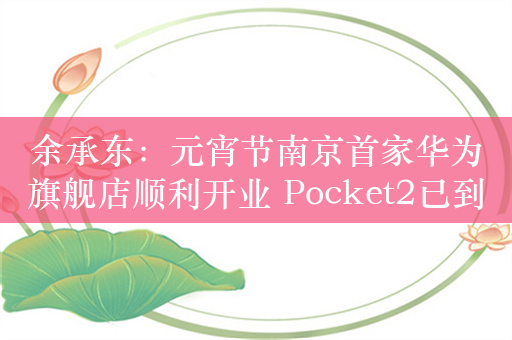 余承东：元宵节南京首家华为旗舰店顺利开业 Pocket2已到店