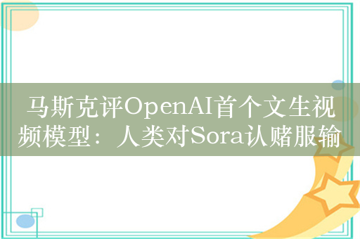 马斯克评OpenAI首个文生视频模型：人类对Sora认赌服输 gg humans