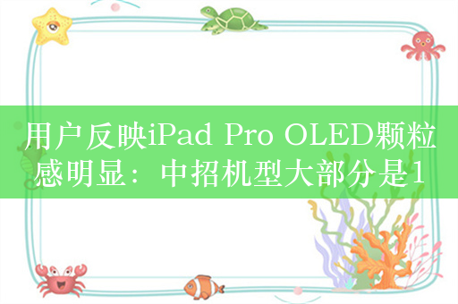 用户反映iPad Pro OLED颗粒感明显：中招机型大部分是11英寸版本