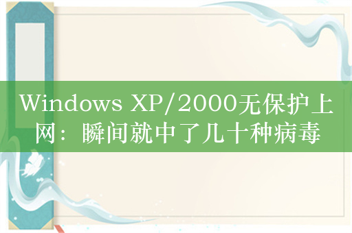 Windows XP/2000无保护上网：瞬间就中了几十种病毒